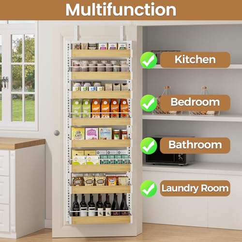 8 Tier Over The Door Pantry Organizer (8 Tiers / White)
