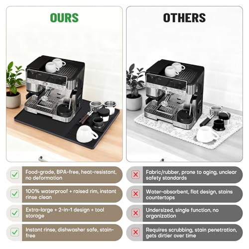 Silicone Coffee Mat Compatible with Ninja Luxe Espresso Coffee Machine ES601 (2-in-1)
