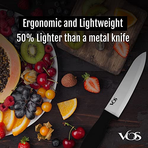 Ceramic Knife Set with Peeler (Black handle and white blade / 4 Pcs)