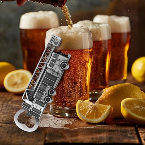 Fire Truck Bottle Opener (Metallic Silver with Gift Box)