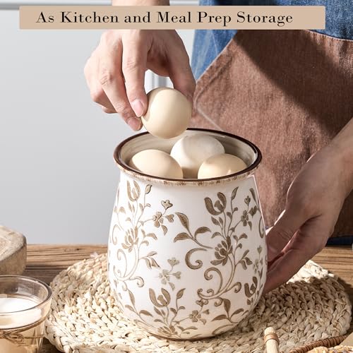 Utensil Holder for Kitchen Counter (Brown Flower Patterns)