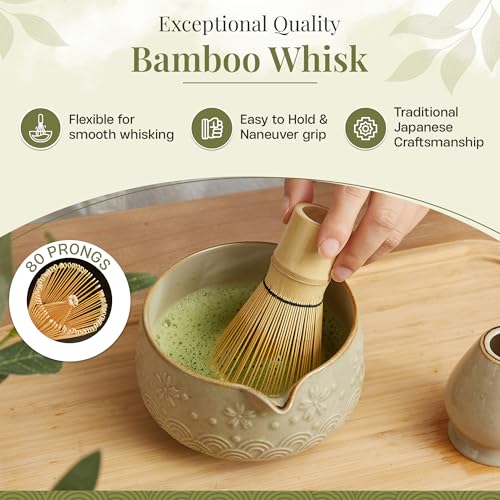 Matcha Whisk Set 9pcs (Mottled Green)
