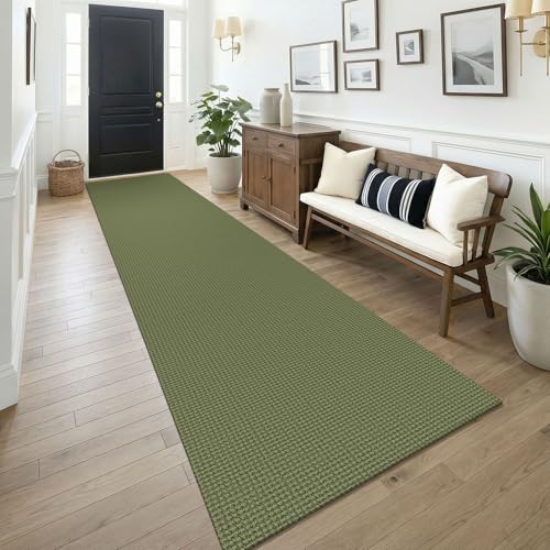3x14 Runners Rugs for Hallway (Olive Green/Earthy Green / 3' x 14' (Runner))