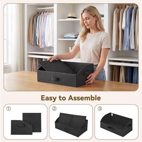Trapezoid Closet Storage Bins (Black / 19¾"L x 11"W x 7¾"H)