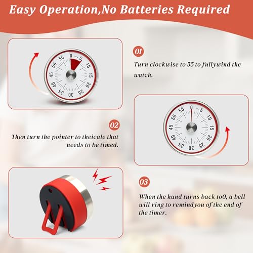 Kitchen Timer for Cooking (Red)