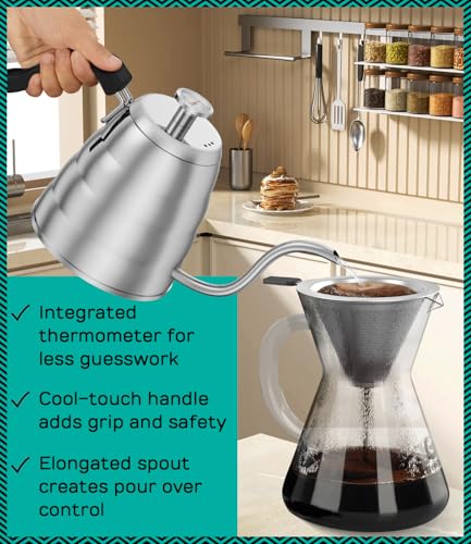 Gooseneck Kettle with Thermometer (40 fl oz)