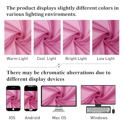 Hot Pink Sheer Curtains 90 Inches Long 2 Panels (Hot Pink / 42"W x 90"L (Pack of 2))
