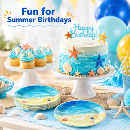 50 Pcs Beach Party Plates