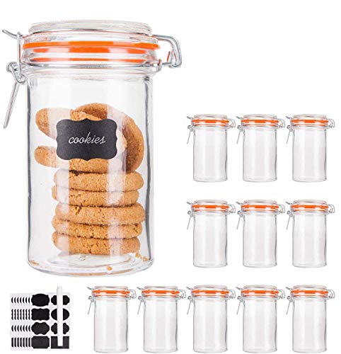 16 oz Glass Jars with Hinged Lids (Round-16oz12pack)