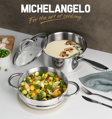 Stainless Steel Saucepan with Lid & Steamer (3 Quarts)