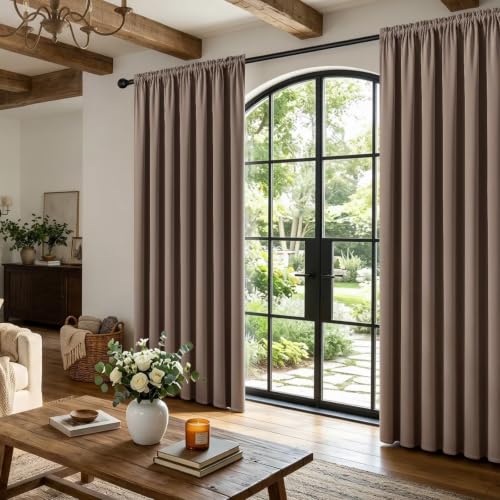 Khaki Blackout Curtains 72 inch Length 2 Panels Set (Khaki / 52"W x 72"L (Pack of 2))