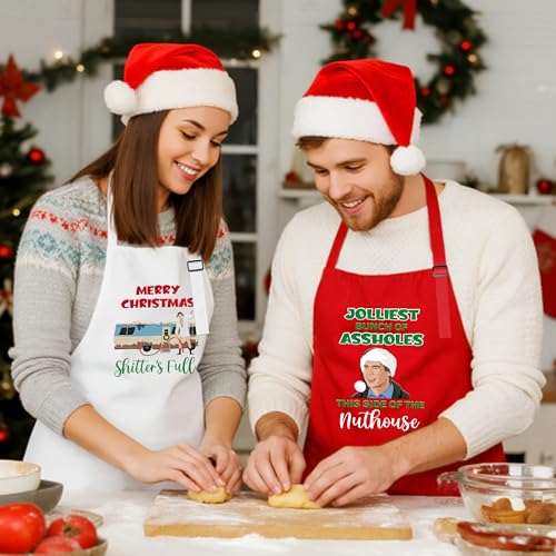 Christmas Matching Aprons for Couples (Christmas Holiday B)