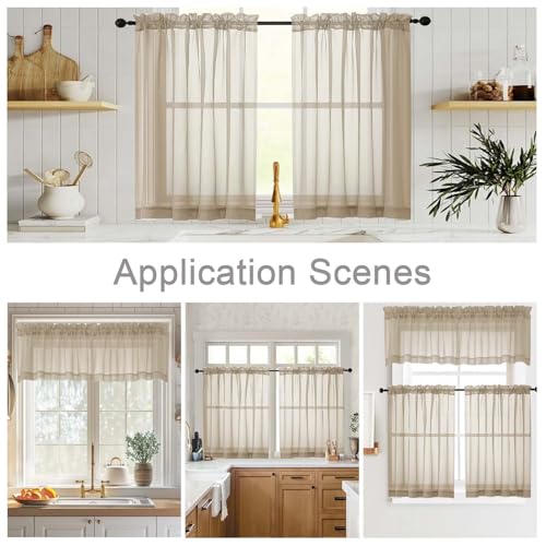 Taupe Valances for Windows (Taupe / 42"W x 14"L (Pack of 2))