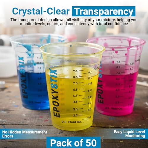 50 Pack] NEW SIZE 12oz Graduated Mixing Cups (Pack of 50)