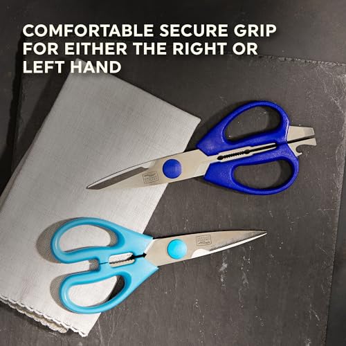 2 Pack Soft Grip Kitchen Scissors Shears With Bottle Opener
