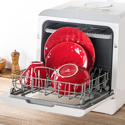 Ceramic Dessert Salad Plates (Red)