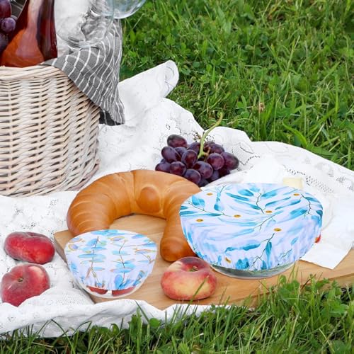 5 Pieces Bowl Covers Reusable (Eucalyptus Leaves)