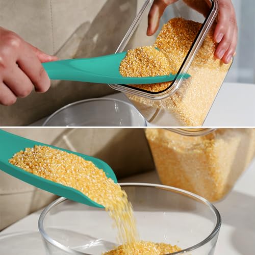 Silicone Cooking Spoon Spatula For Non (Teal_2-PCS)