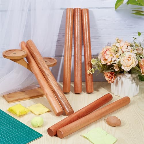 10Pcs 11.8 Inch Classic Wood Rolling Pins Clay Rolling Pins (11.8 inch)