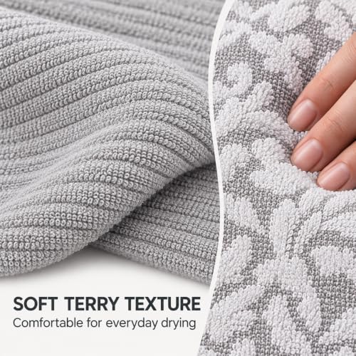 Kitchen Towels (Grey & White Vine)