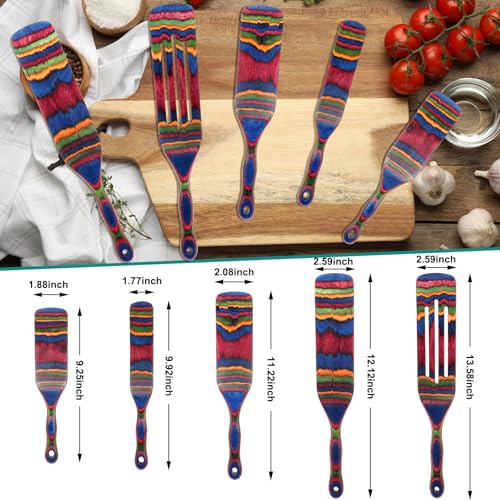Spurtle Set Wooden Utensils for Cooking (5-Pcs Pakkawood)