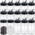 10.1 oz 30 Pack Plastic Spice Jars with Shaker Lids Clear Seasoning Containers Spice Bottles for Kitchen Storing Herbs Seasoning Powders (10.1 oz / Irregular)
