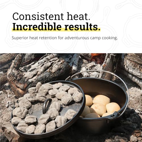 Pre Seasoned Cast Iron Deep Camp Dutch Oven with Lid (6 Quart / Oven)