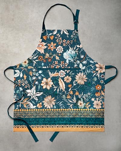 Aprons for women with Pocket 100% Cotton Pack of 1 (088 - Luxury Loft - Dark Teal)