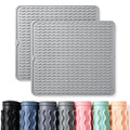 2 Pack Caketime Silicone Dish Drying Mat for Kitchen Counter Heat Resistant Pads Hot Dishes Waterproof with Under Sink Soap Holder Coffee Bar Accessories Women Gifts Extra Large 18"x16" Light Gray (Light Gray / 18"*16")