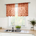 Fall Burnt Orange Kitchen Tier Curtains (30"W x 24"L (Pack of 2) / Burnt Orange)