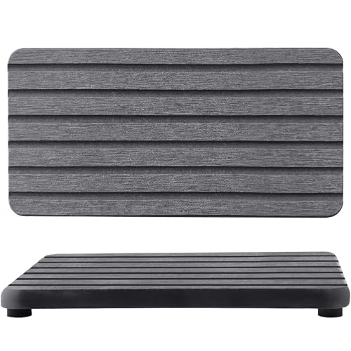 2 PCS Water Absorbent diatomite Coasters (7.1 x 3.5 inches / Dark Grey)