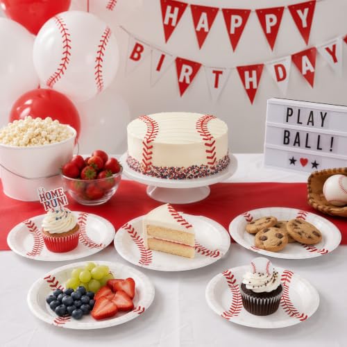 50 Pack Baseball Birthday Plates