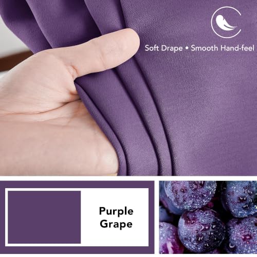 Blackout Curtains for Bedroom (Purple Grape / 52"W x 45"L (Pack of 2))