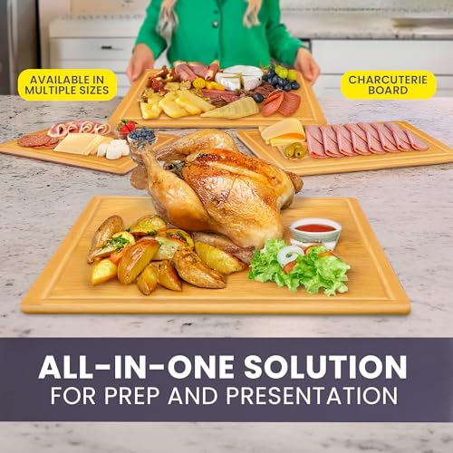 Glue Free Surface™ 2XL Extra Large Bamboo Cutting Board Set of 4 (Glue-Free Surface - Rectangular)