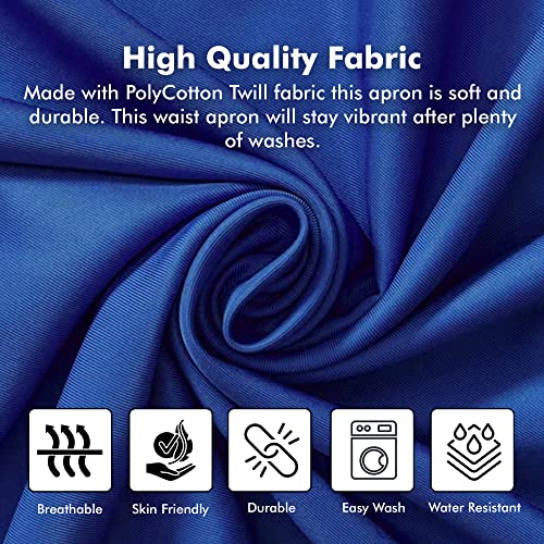 Waitress Apron with Pockets (Blue - Pack of 3)