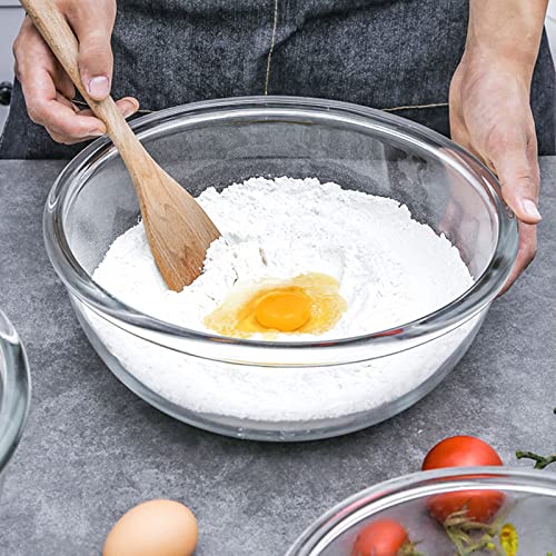 Glass Mixing Bowl Set with Airtight Lids for Kitchen Baking Prepping (Set of 4 with Lids)
