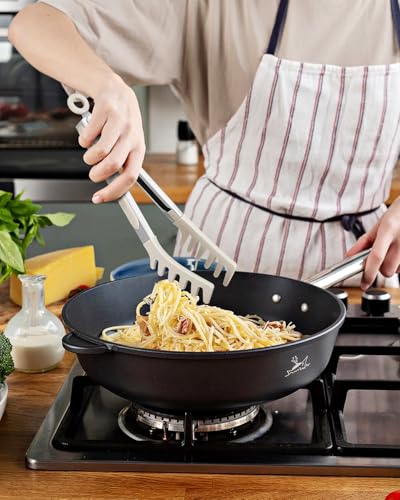 Silicone Spaghetti Spoon & Pasta Tong (Khaki)