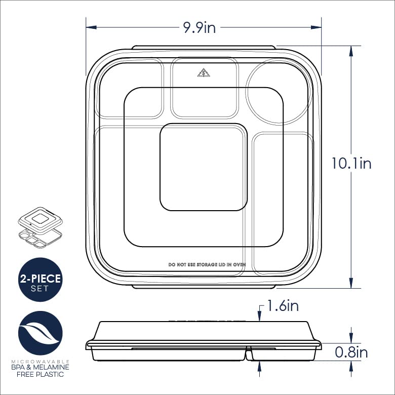 Divided Meal Tray with Lid (Divided Tray with Lid (1-Pack) / White)