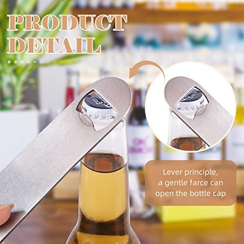 24 Pack Flat Beer Bottle Opener 7 inch Heavy Duty Stainless Steel Flat Bottle Opener Metal Beer Bottle Openers Silver Beer Openers for Bartender Kitchen Bar or Restaurant (7 in / Silver)
