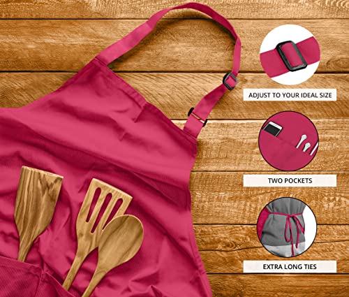2 Pack Bib Apron (2 Pack / Pink)