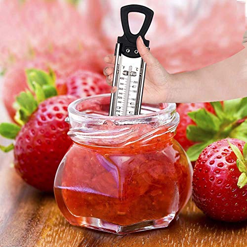 Stainless Steel Candy & Deep Fry Thermometer with Pot Clip & Handle (Sugar Thermometer-11.8 Inch)
