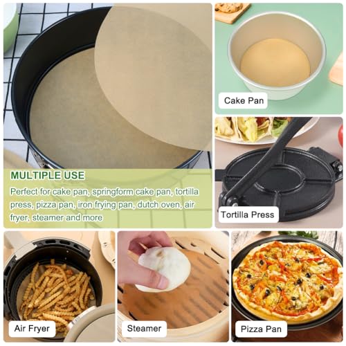 220pcs 10 Inch Parchment Paper Rounds for Cake Pans (10inch-220pcs / Unbleached)