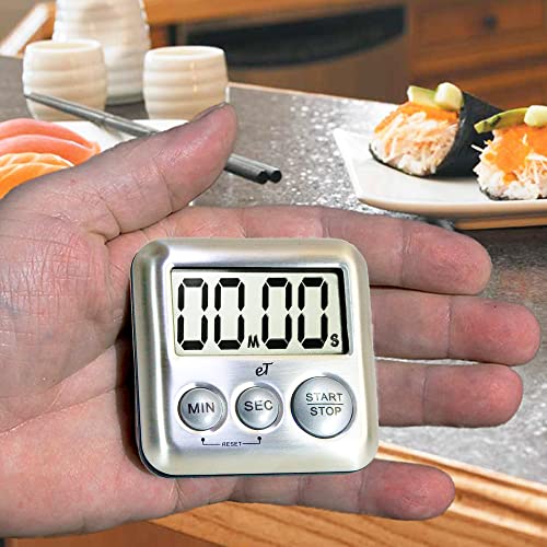 Elegant Digital Kitchen Timer Stainless Steel (Silver 6-pack)