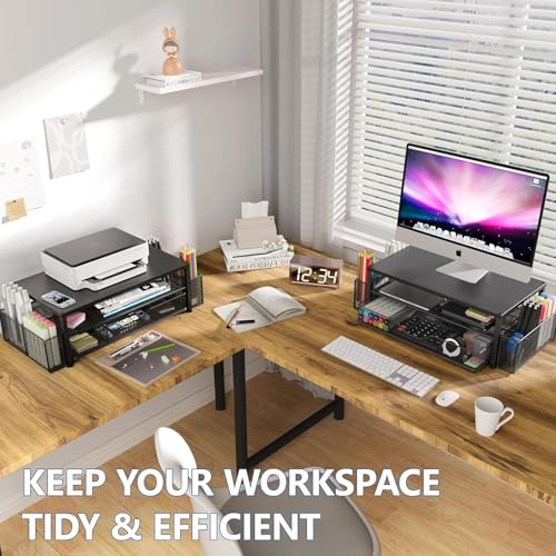 Desk Organizer and Accessories (Black 2-Pack / 18" x 9.1" x 5.6")