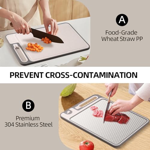 2 In 1 Cutting Boards Non Toxic for Gourmet Kitchen Aficionados (HQ-B001)