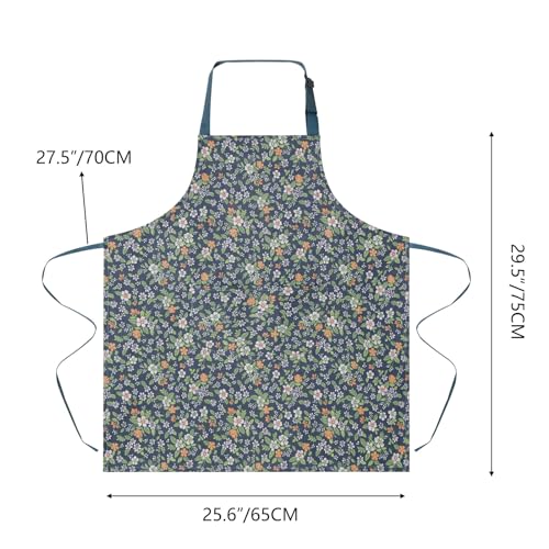 2 Pack Floral Apron for Women with Pockets (Pink/Jasmine)