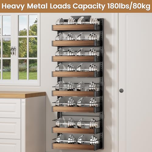 8 Tier Over The Door Pantry Organizer (8 Tiers / Black)