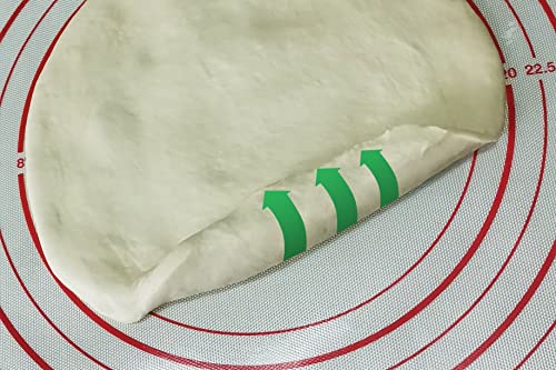 silicone pastry non stick baking mat with measurement fondant mat with three sizes for silicone baking mat (Red / 24"L x 16"W)