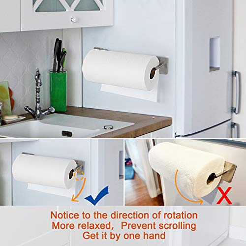 Magnetic Paper Towel Holders Heavy Duty Steel Brushed Holder with Strong Magnetic Backing (2 x 3 inch / Blush)