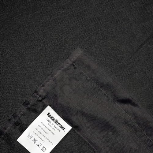 Black Sheer Curtains 4 Panels Rod Pocket Semi (Black / 52"W x 54"L (Pack of 4))